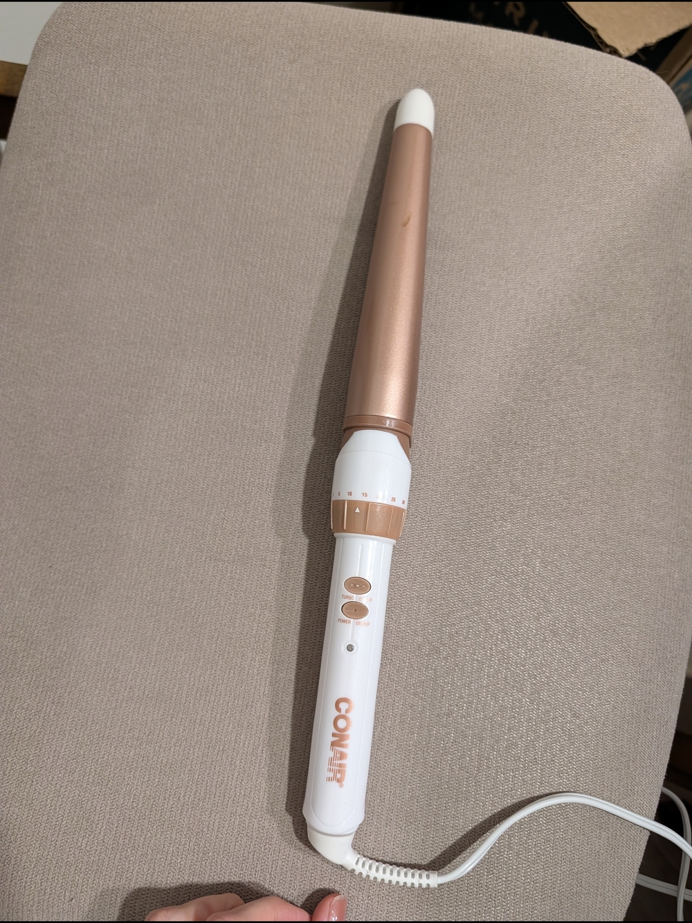Conair Rose Gold and White Tapered Curling Wand